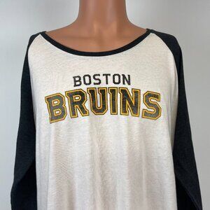 47 Brand Boston Bruins Raglan T Shirt Womens Size 2XL NHL Hockey